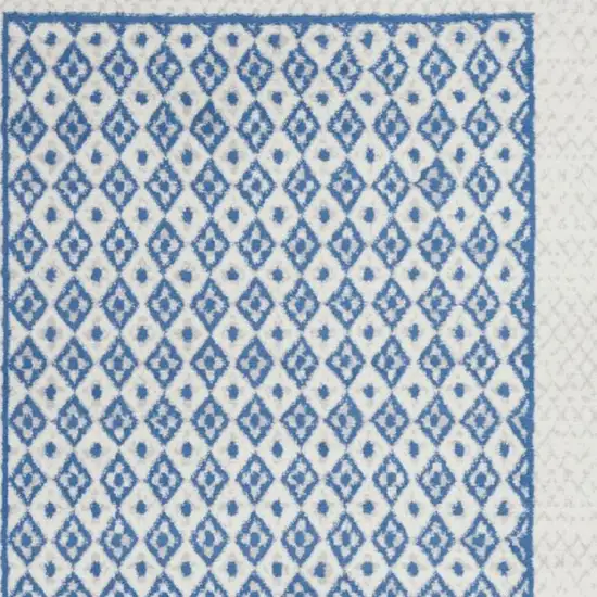 Ivory and Blue Geometric Area Rug Photo 8