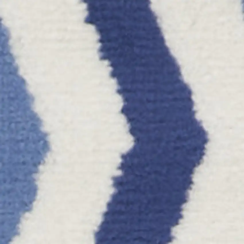 Ivory and Blue Geometric Area Rug Photo 7