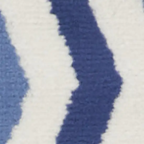Ivory and Blue Geometric Area Rug Photo 7