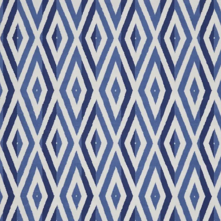 Ivory and Blue Geometric Distressed Non Skid Area Rug Photo 7