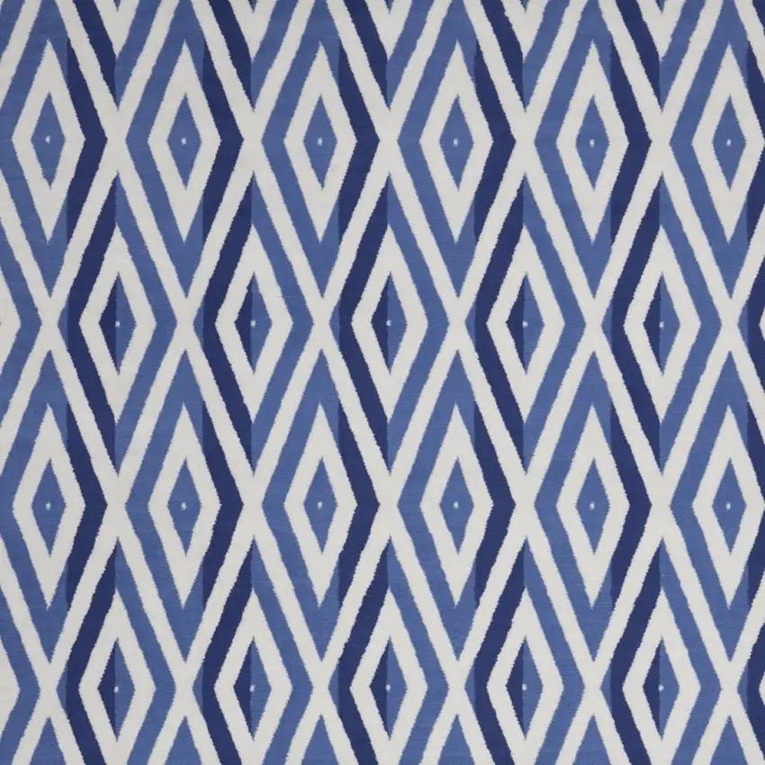 Ivory and Blue Geometric Distressed Non Skid Area Rug Photo 7