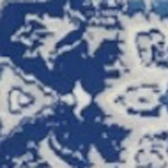Ivory And Blue Medallion Area Rug Photo 3