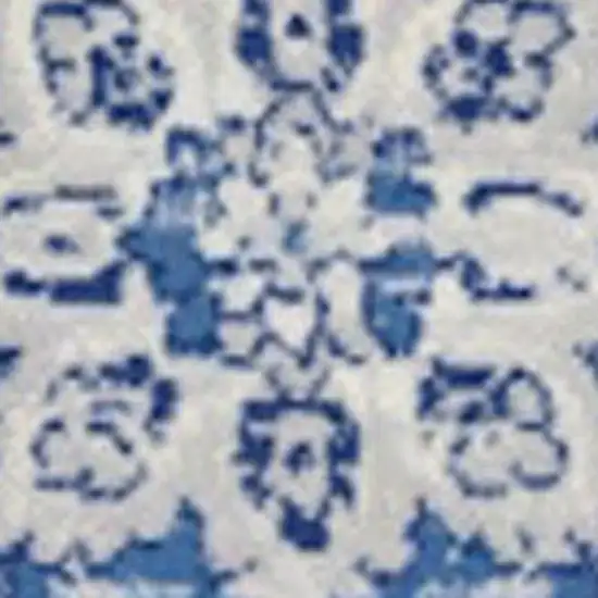 Ivory And Blue Medallion Area Rug Photo 7