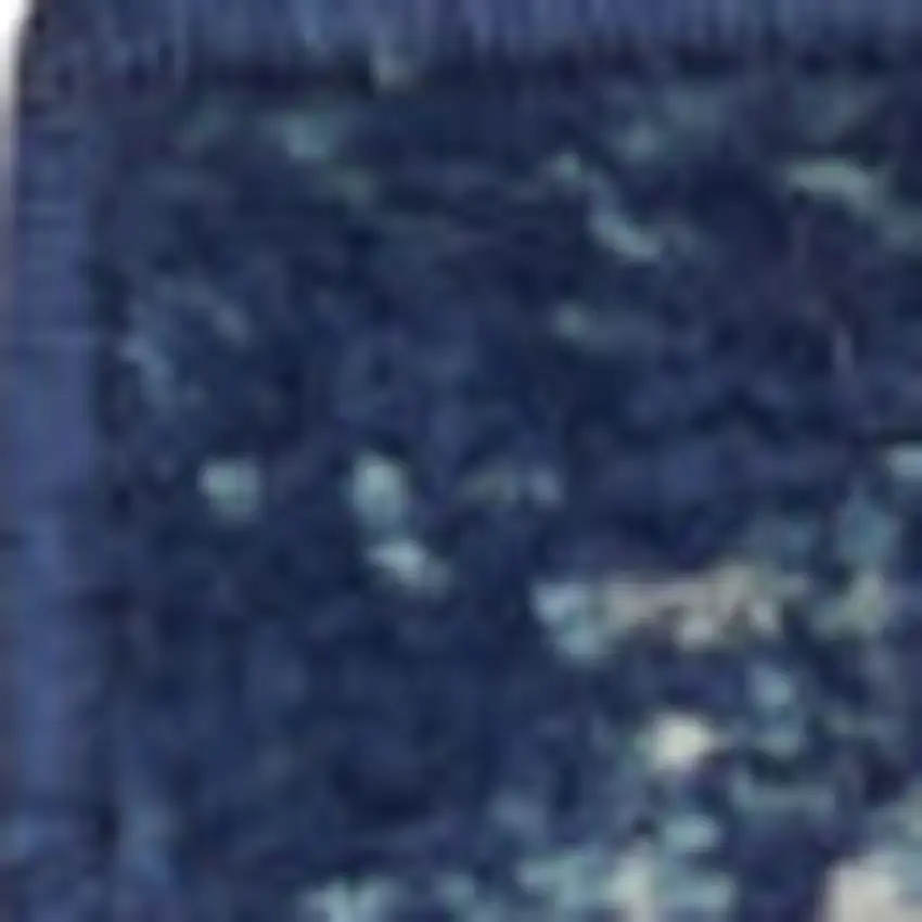 8' Ivory And Blue Medallion Runner Rug Photo 6