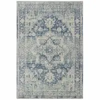 Photo of Ivory and Blue Oriental Area Rug