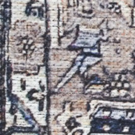 5' X 7' Ivory and Blue Oriental Power Loom Distressed Washable Non Skid Area Rug Photo 1