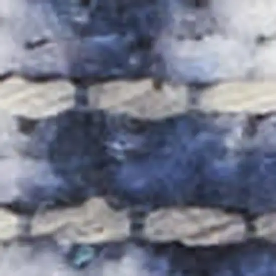 Ivory and Blue Oriental Power Loom Washable Area Rug Photo 3