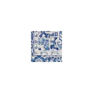 Photo of Ivory and Blue Persian Medallion Area Rug