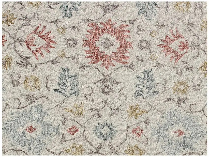 Ivory and Blue Wool Oriental Hand Tufted Non Skid Area Rug Photo 5