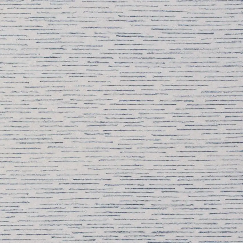 Ivory and Blue Wool Striped Hand Tufted Area Rug Photo 5