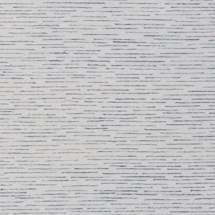 Ivory and Blue Wool Striped Hand Tufted Area Rug Photo 5
