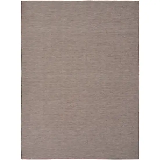 Ivory and Brown Damask Distressed Non Skid Area Rug Photo 1