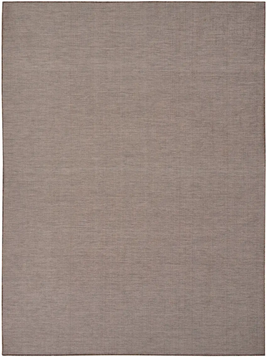 Ivory and Brown Damask Distressed Non Skid Area Rug Photo 1