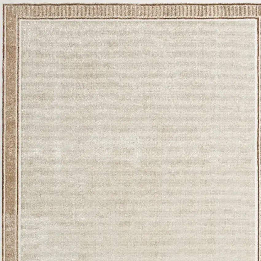 Ivory and Brown Geometric Non Skid Area Rug Photo 5