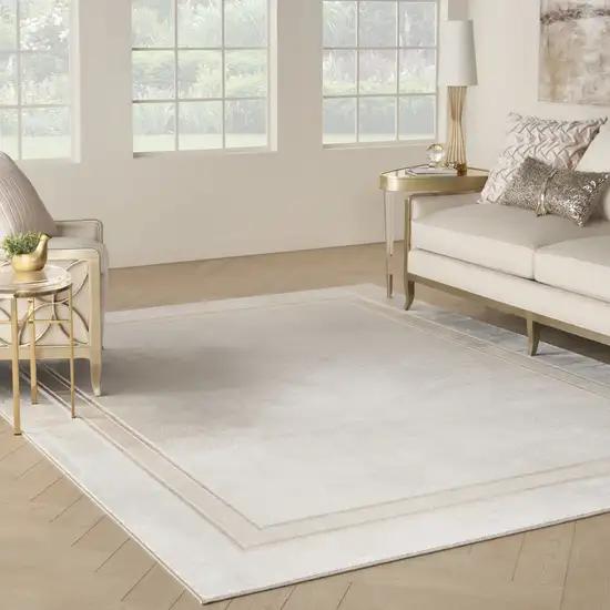 Ivory and Brown Geometric Non Skid Area Rug Photo 4