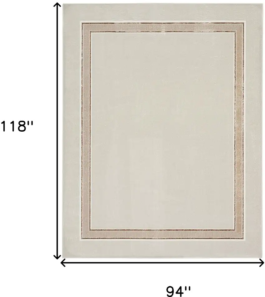 Ivory and Brown Geometric Non Skid Area Rug Photo 3