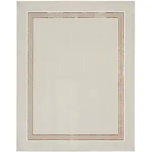 Photo of Ivory and Brown Geometric Non Skid Area Rug