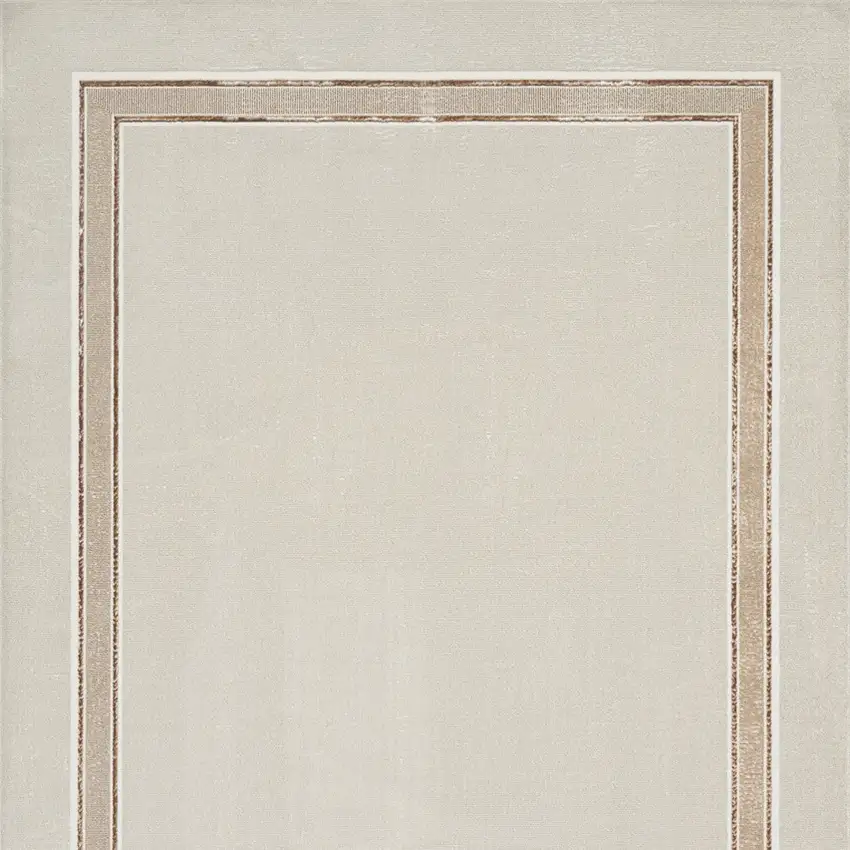 Ivory and Brown Geometric Non Skid Area Rug Photo 6