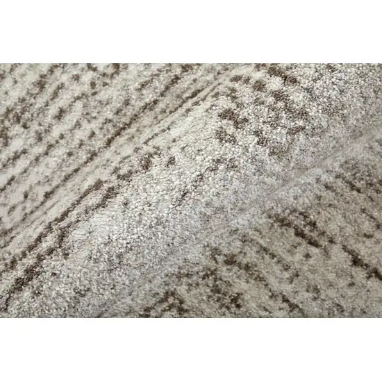 Ivory and Brown Geometric Power Loom Area Rug Photo 9