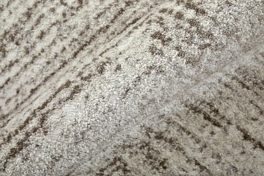 Ivory and Brown Geometric Power Loom Area Rug Photo 8