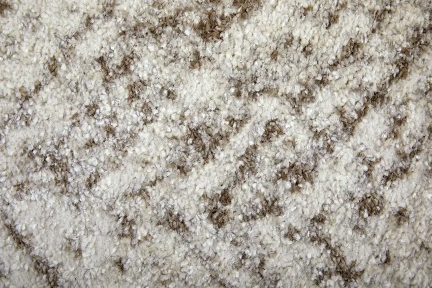 Ivory and Brown Geometric Power Loom Area Rug Photo 9