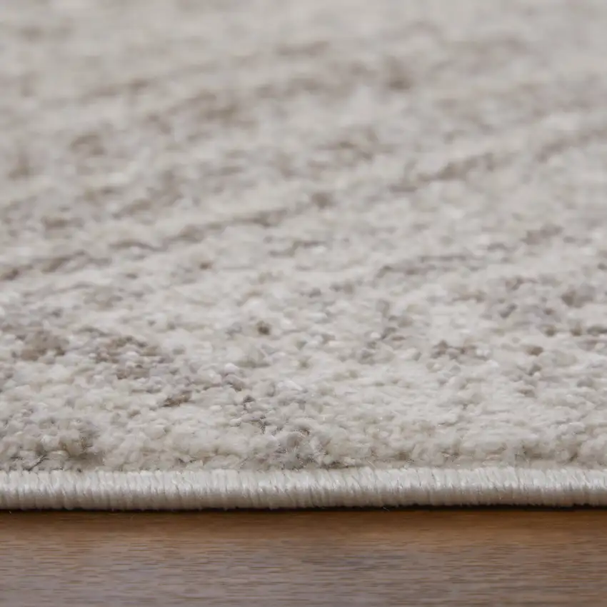 Ivory and Brown Geometric Power Loom Area Rug Photo 7