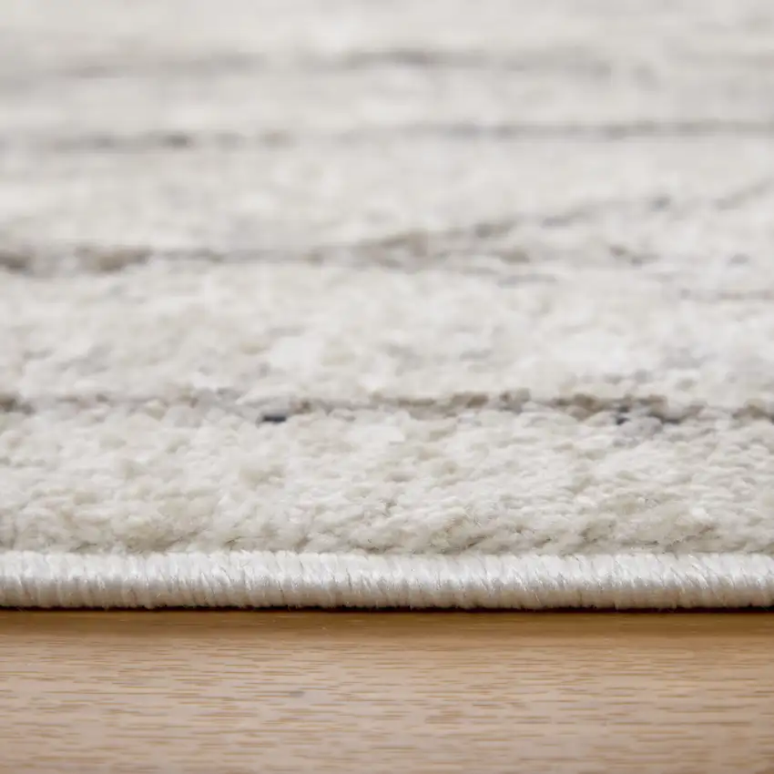 Ivory and Brown Geometric Power Loom Area Rug Photo 7