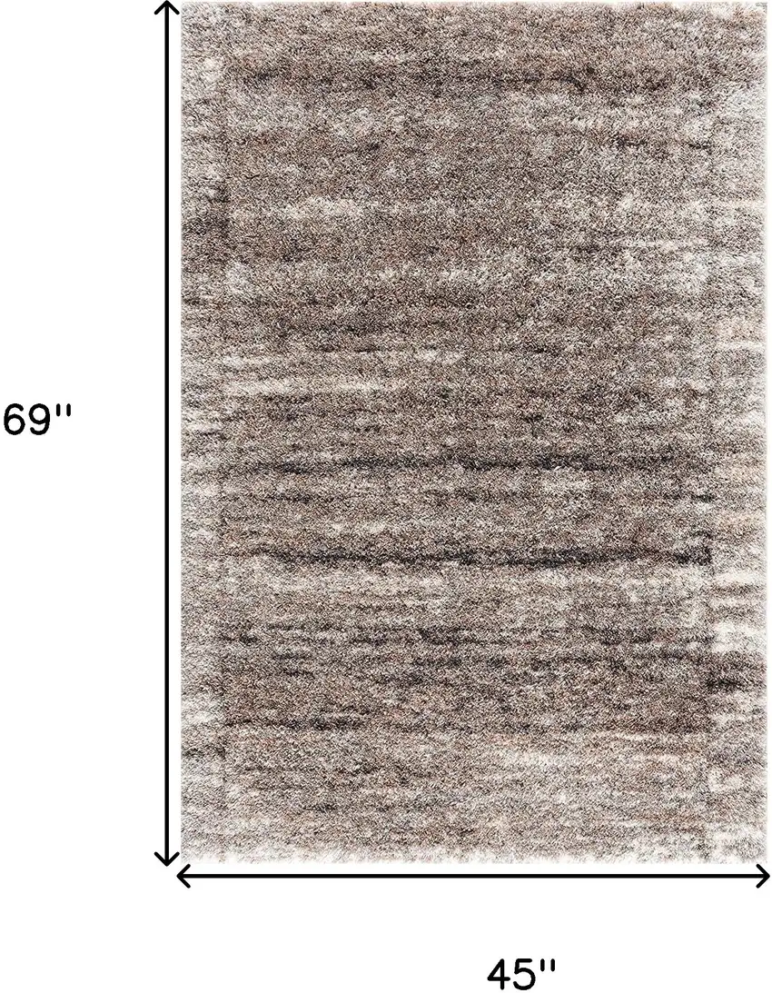 Ivory And Brown Retro Mod Area Rug Photo 3