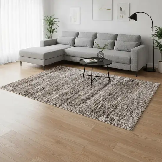 Ivory And Brown Retro Mod Area Rug Photo 1