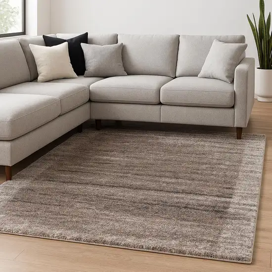 Ivory And Brown Retro Mod Area Rug Photo 1