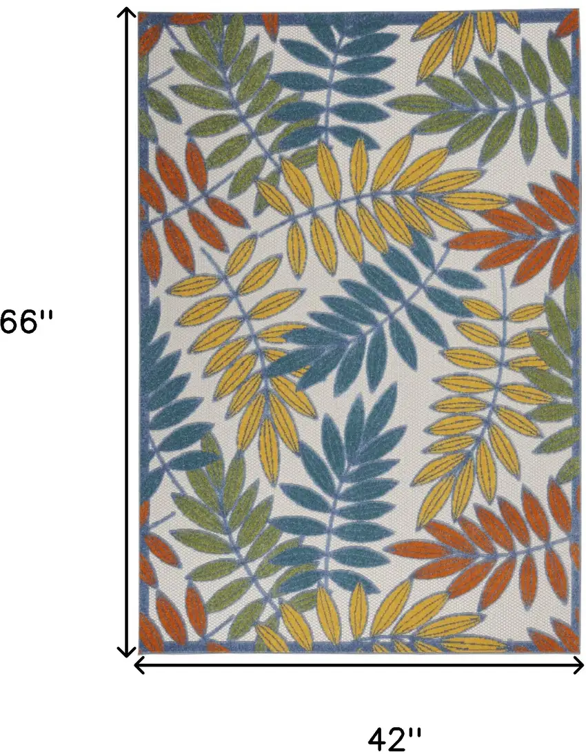 Green And Ivory Floral Indoor Outdoor Area Rug Photo 9
