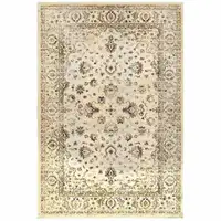Photo of Ivory and Gold Distressed Indoor Area Rug
