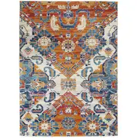 Photo of Ivory and Gold Floral Motif Area Rug