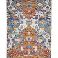 Photo of Ivory and Gold Floral Motif Area Rug