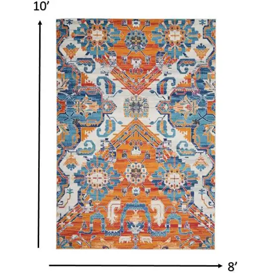 Ivory and Gold Floral Motif Area Rug Photo 4