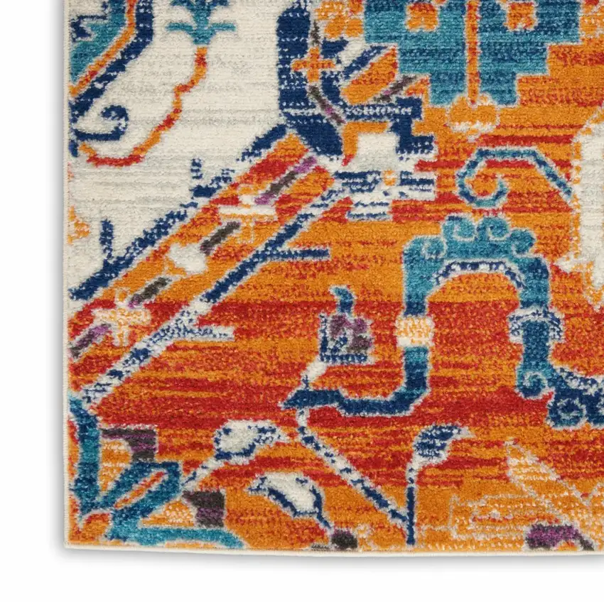 Ivory and Gold Floral Motif Area Rug Photo 3