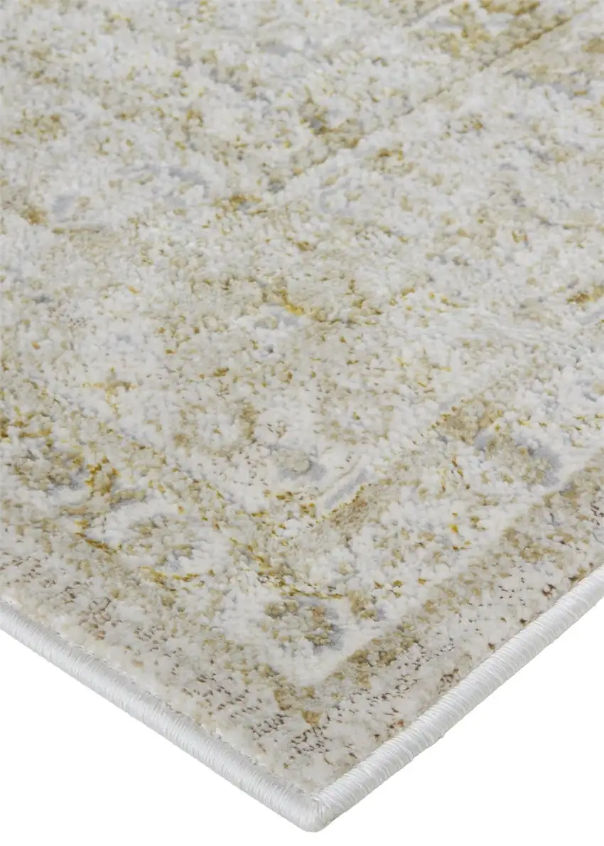 Ivory and Gold Oriental Power Loom Area Rug Photo 8