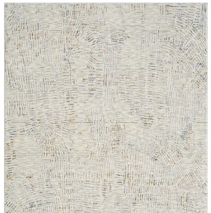 Ivory and Gray Abstract Area Rug Photo 6