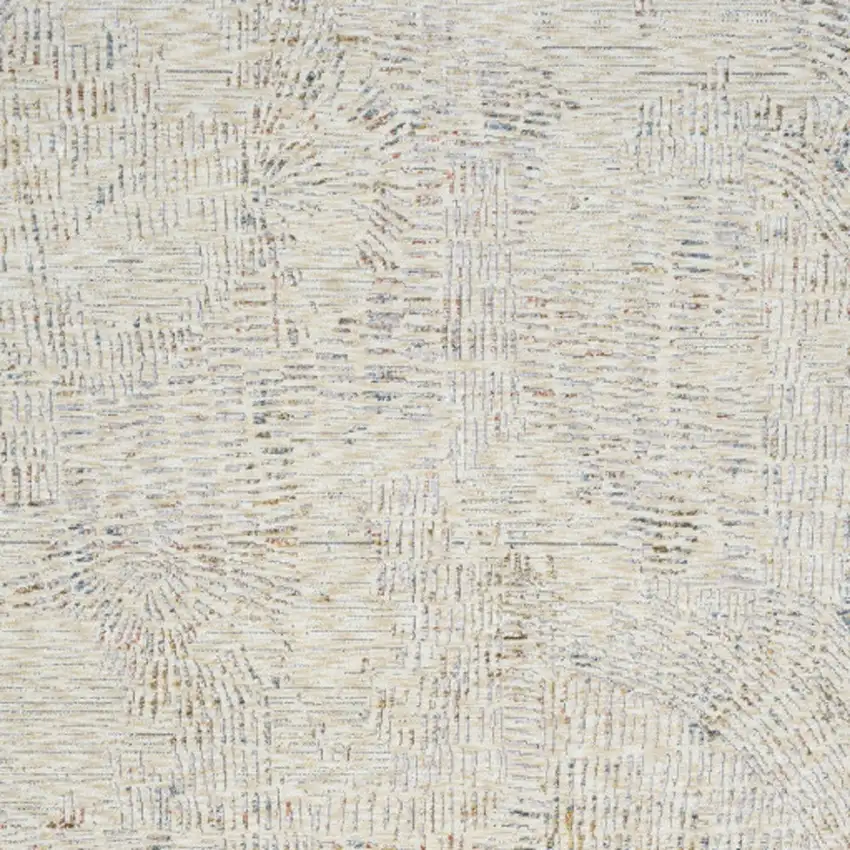 Ivory and Gray Abstract Area Rug Photo 5