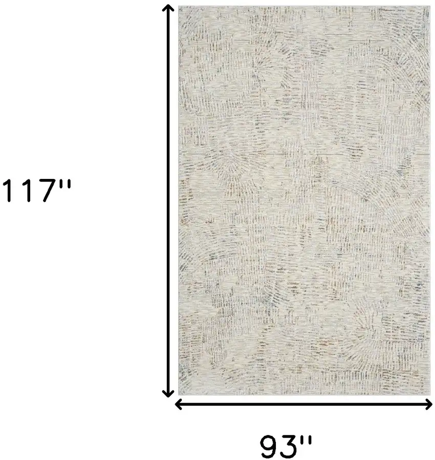 Ivory and Gray Abstract Area Rug Photo 3