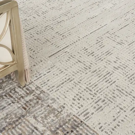 Ivory and Gray Abstract Area Rug Photo 8