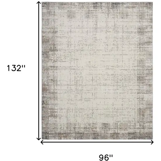 Ivory and Gray Abstract Area Rug Photo 3