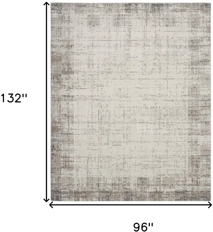 Ivory and Gray Abstract Area Rug Photo 3