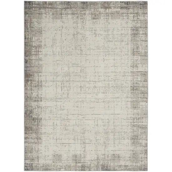 Ivory and Gray Abstract Area Rug Photo 1