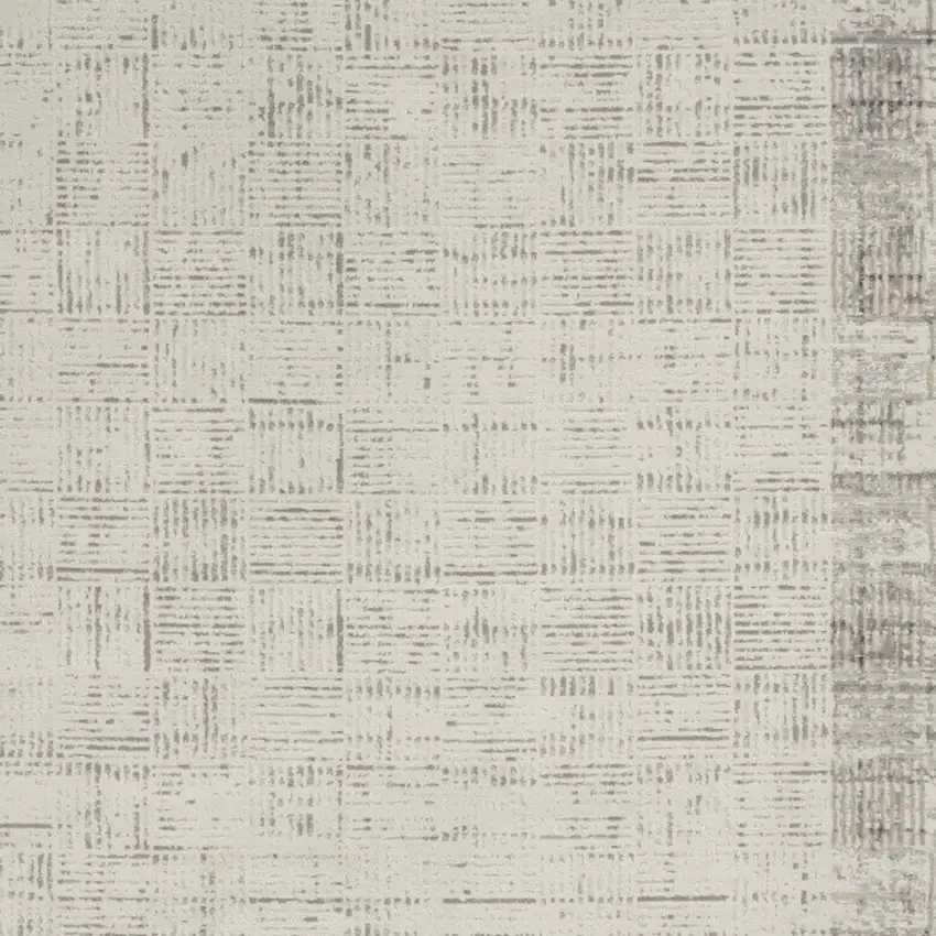 Ivory and Gray Abstract Area Rug Photo 8