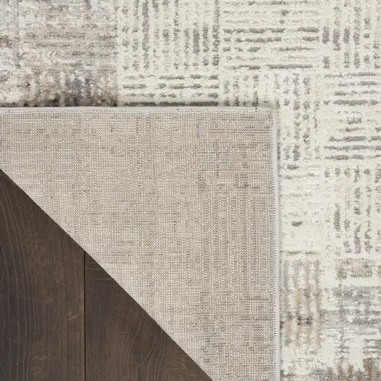 Ivory and Gray Abstract Area Rug Photo 8