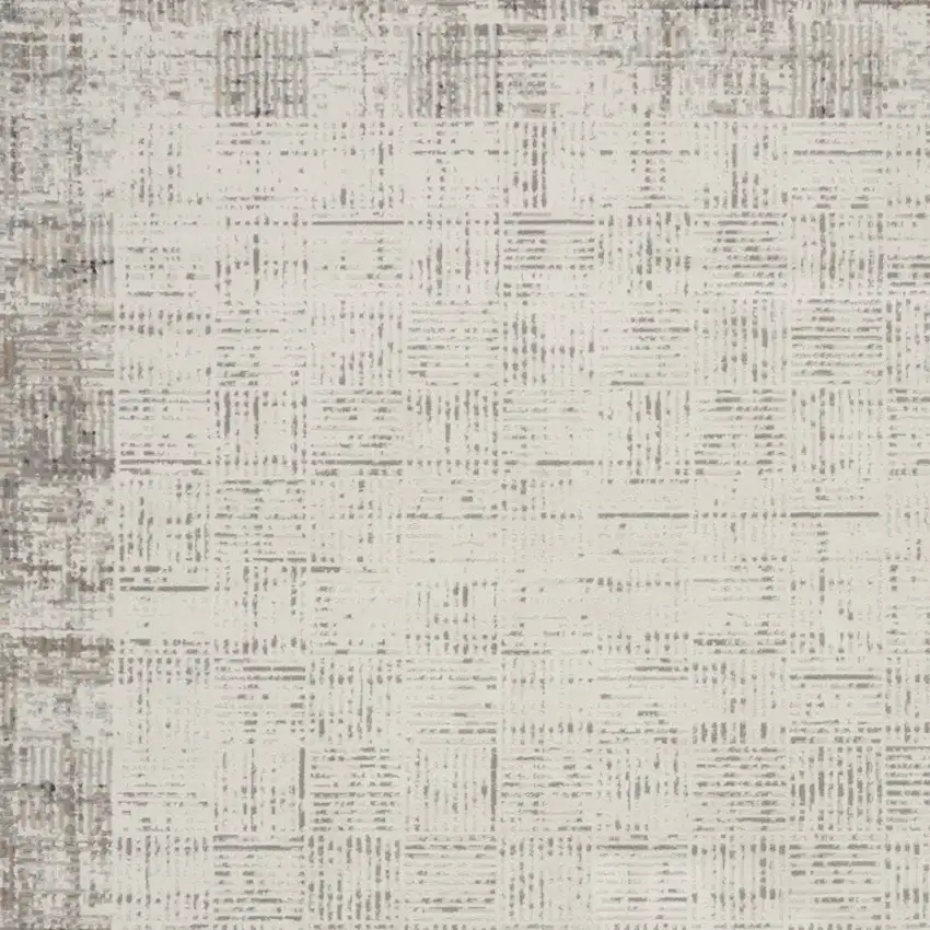 Ivory and Gray Abstract Area Rug Photo 6