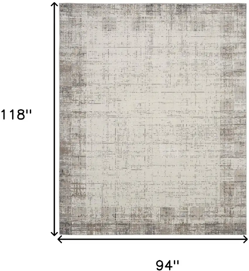 Ivory and Gray Abstract Area Rug Photo 3