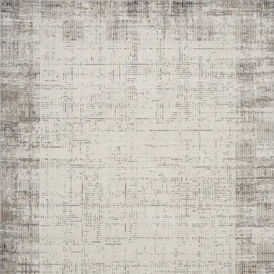 Ivory and Gray Abstract Area Rug Photo 6