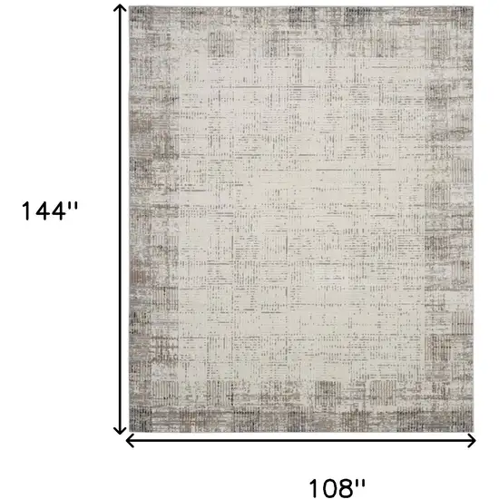 Ivory and Gray Abstract Area Rug Photo 3